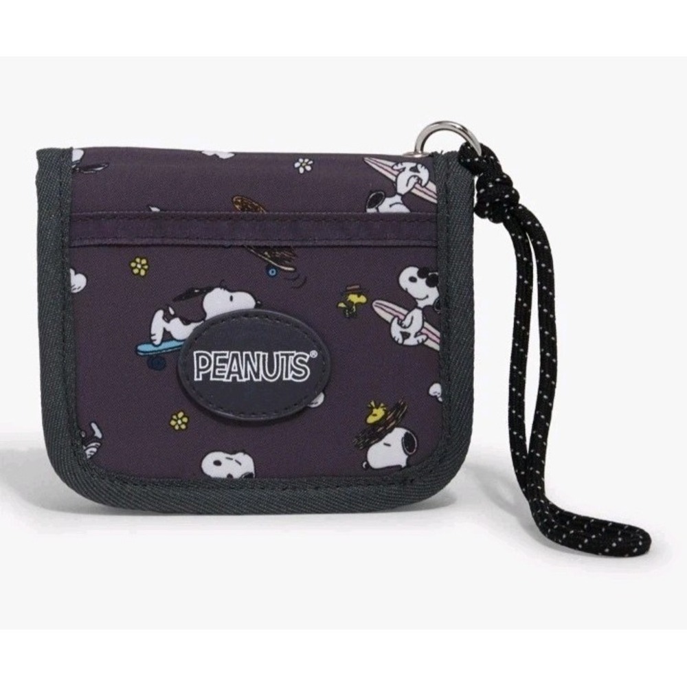 NEW Peanuts Snoopy & Woodstock Icons Cardholder Nylon Zip Wallet